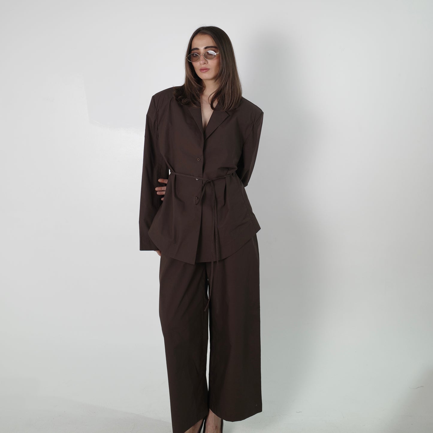Espresso Shirt-Blazer Set