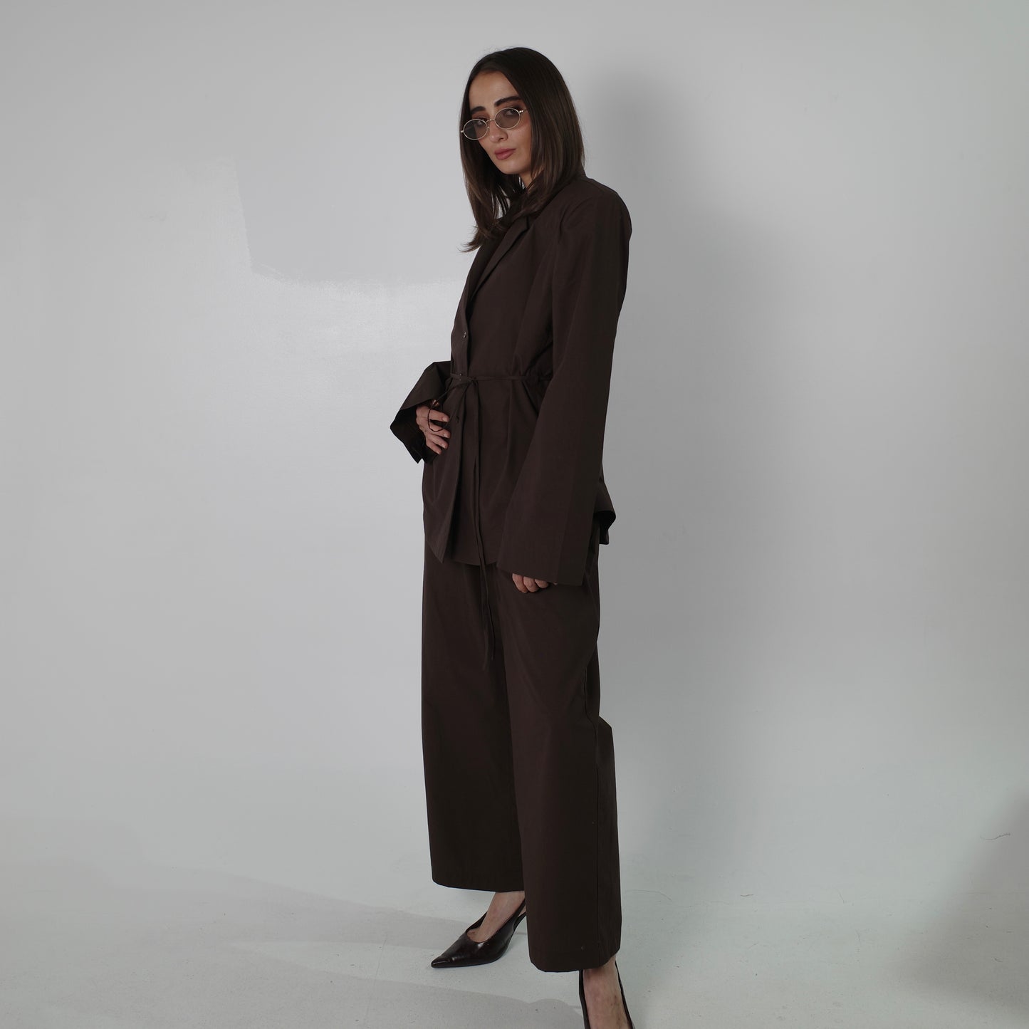 Espresso Shirt-Blazer Set