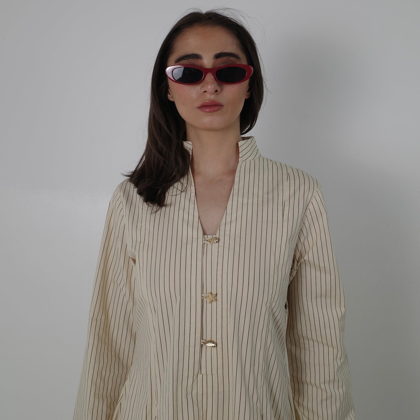 Dual-Stripe Paneled Dress