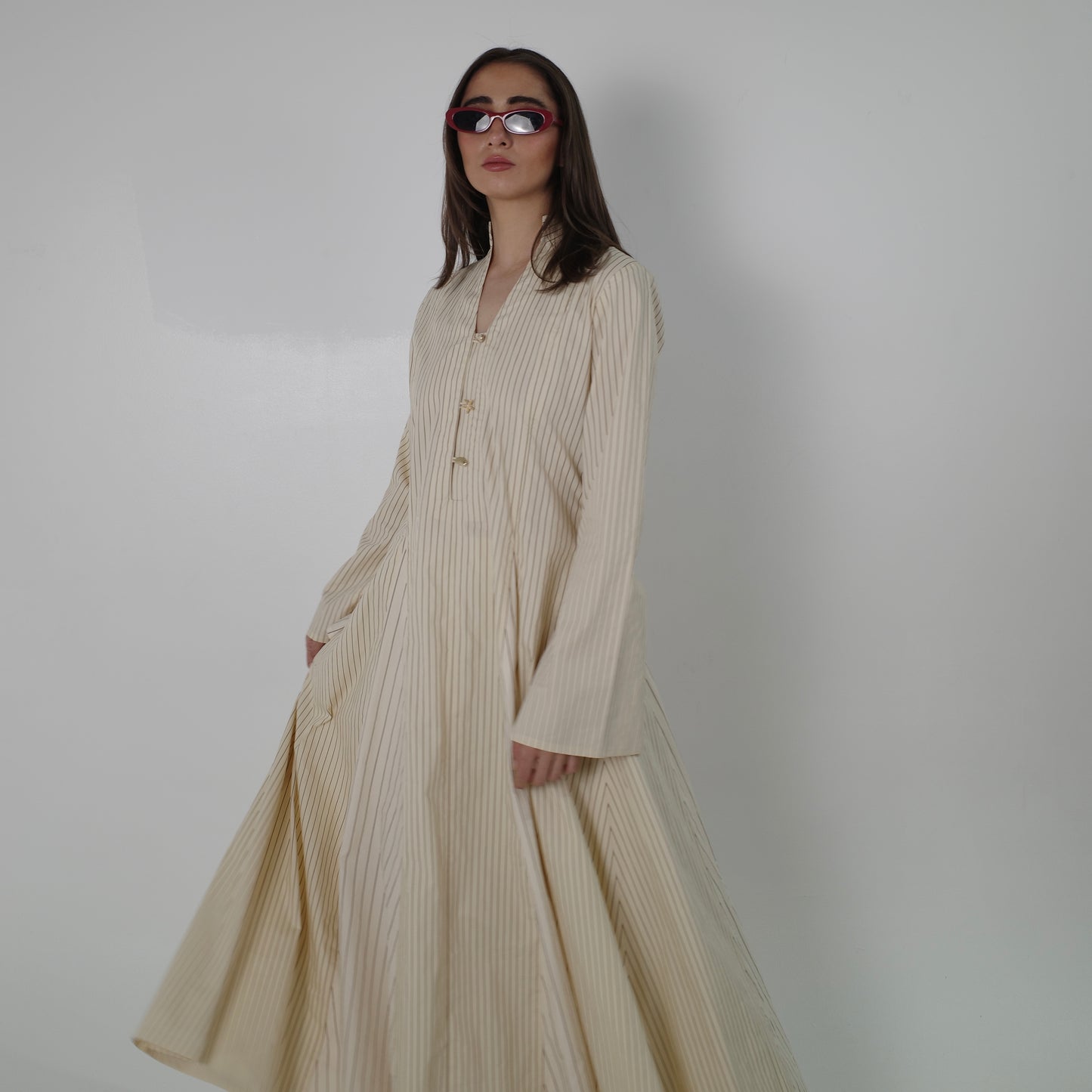 Dual-Stripe Paneled Dress
