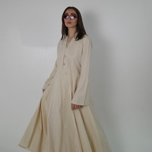 Dual-Stripe Paneled Dress