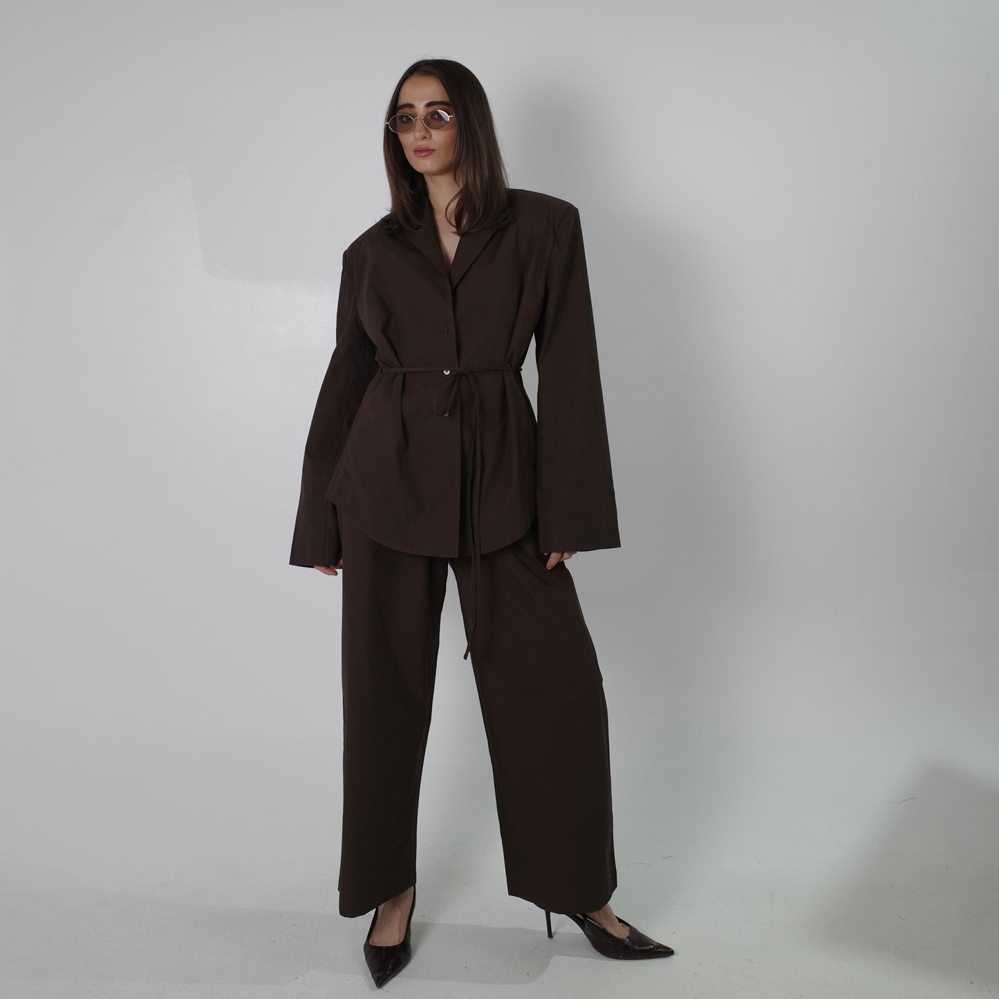 Espresso Shirt-Blazer Set