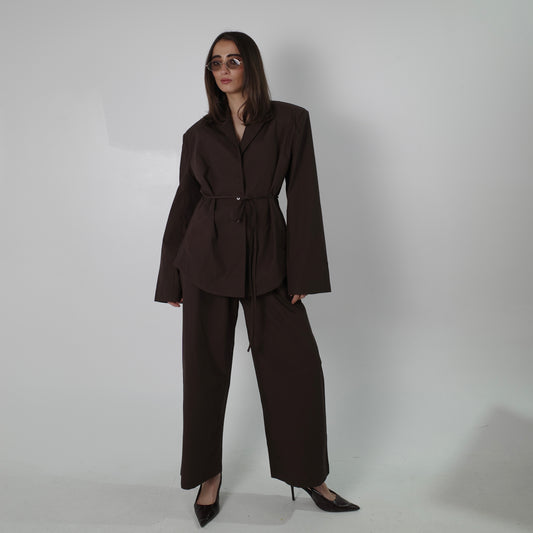 Espresso Shirt-Blazer Set