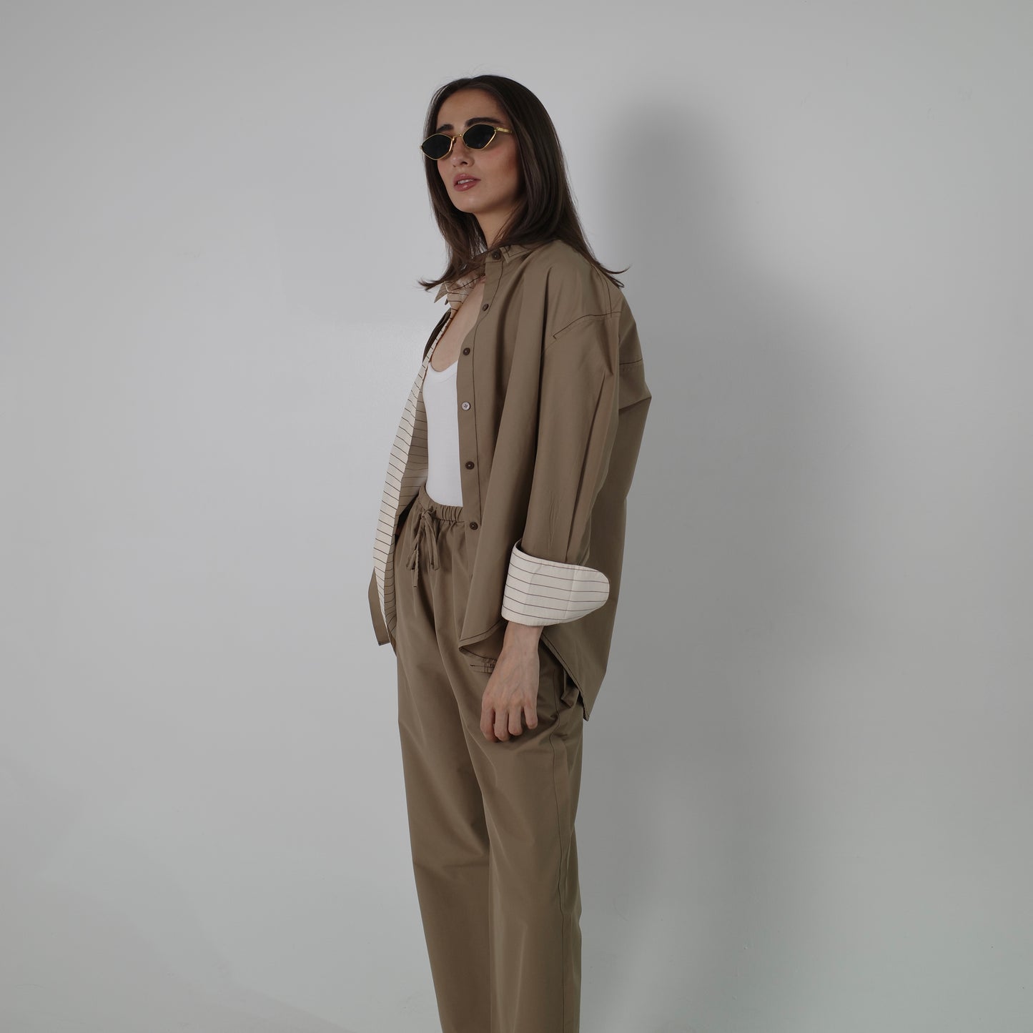 Camel Layered Stripe Set