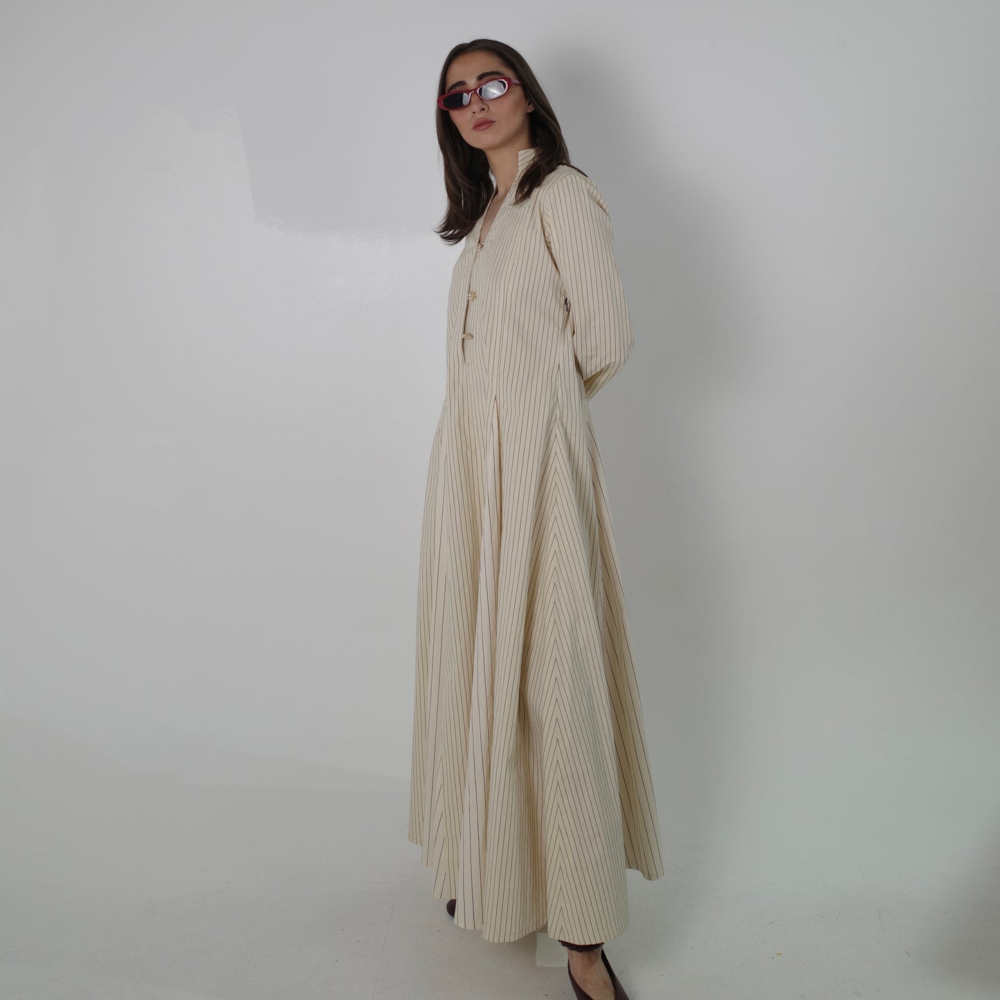 Dual-Stripe Paneled Dress