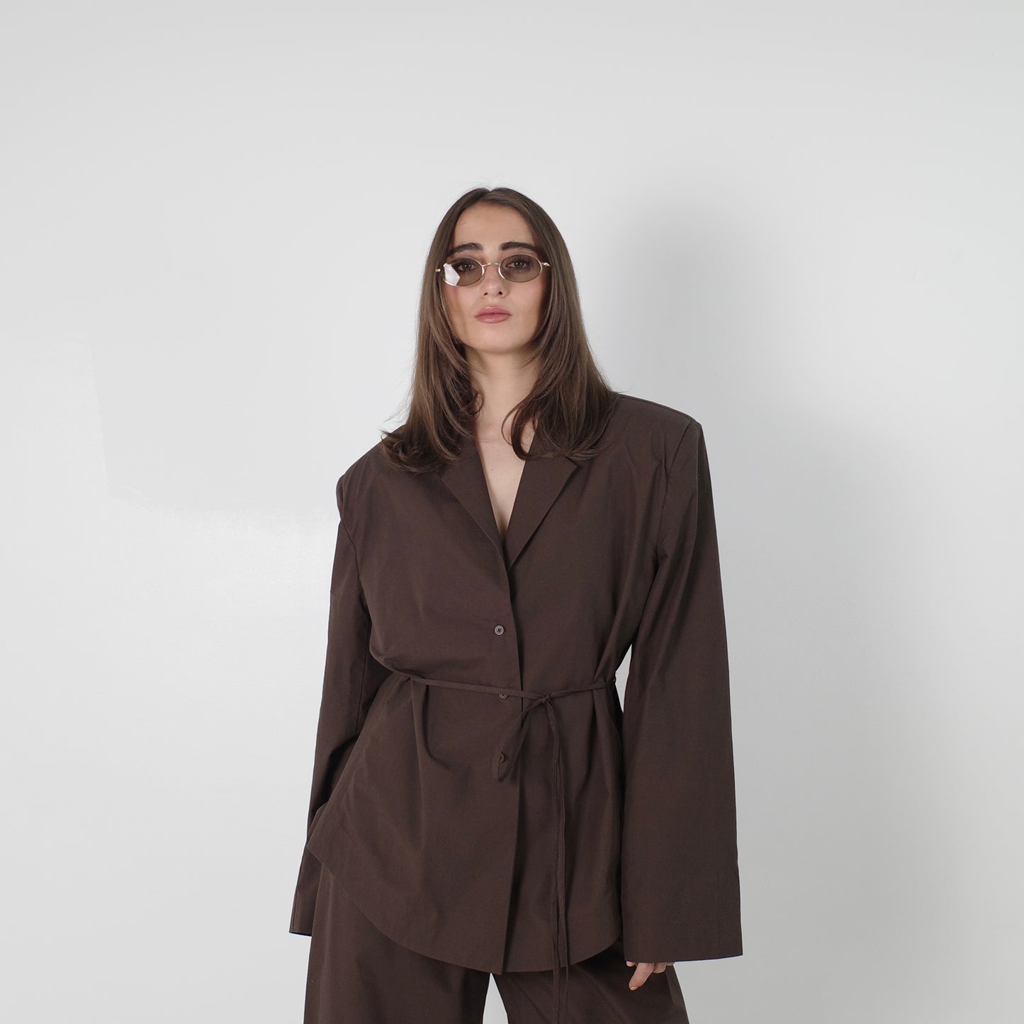 Espresso Shirt-Blazer Set