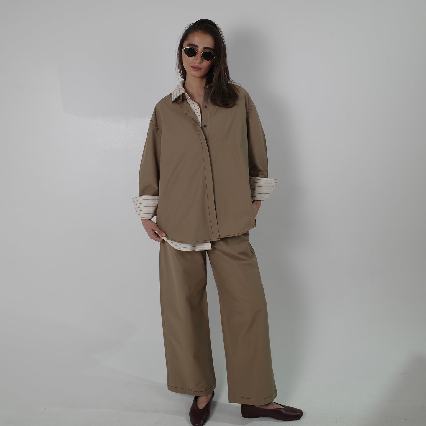 Camel Layered Stripe Set